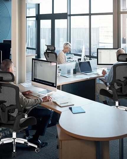 Big and Tall Office Chair, 400lbs Heavy Duty Ergonomic Desk Chair with Soft 3D Modeling Foam Cushion Home Office Desk Chairs with Adjustable Headrest Seat Height Executive Computer Task Chair - LeafyLoom