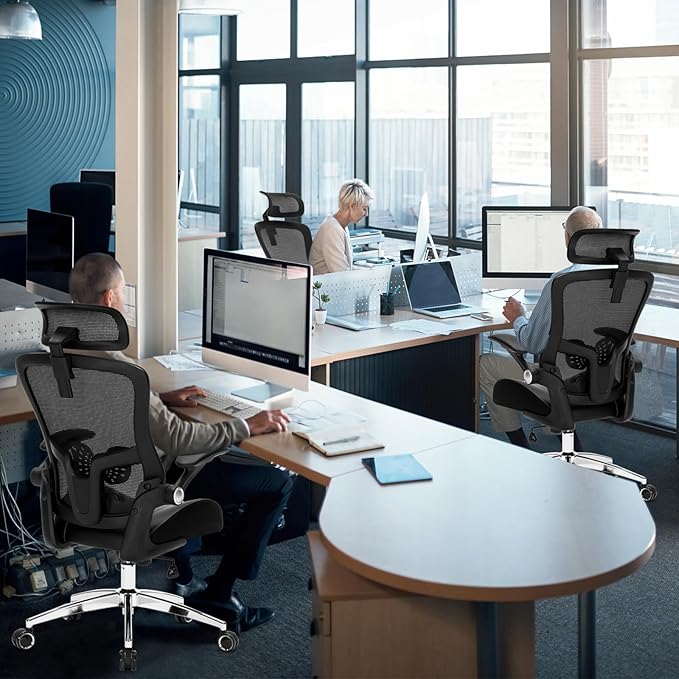 Big and Tall Office Chair, 400lbs Heavy Duty Ergonomic Desk Chair with Soft 3D Modeling Foam Cushion Home Office Desk Chairs with Adjustable Headrest Seat Height Executive Computer Task Chair - LeafyLoom