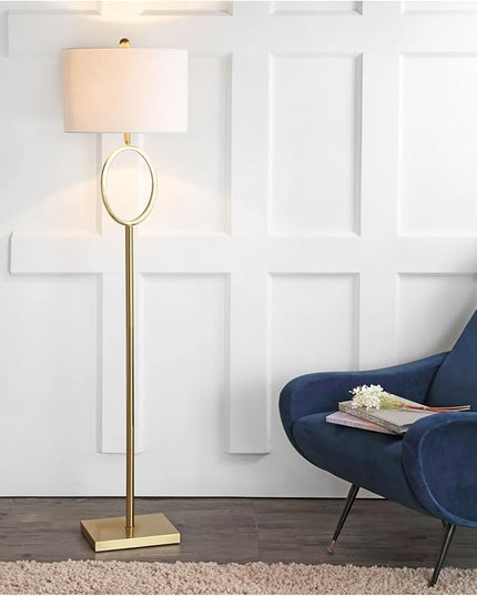 JONATHAN Y JYL1089A April 61" Metal LED Floor Lamp, Modern, Contemporary, Glam, Traditional, Office, Living Room, Family Room, Dining Room, Bedroom, Hallway, Foyer, Brass - LeafyLoom