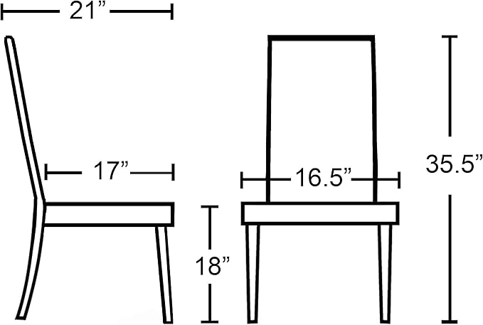 NicBex Haerin-SD-00163-LWJ Dining Chairs, 21"x16.5"x35.5", White - LeafyLoom