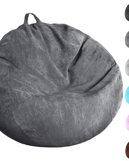 Bean Bag Chair Cover (No Filler) Stuffed Animal Storage Bean Bag Cover Pets Dogs/Cats Lazy Beds. Washable Ultra Soft Corduroy Stuffed for Organizing Plush Toys or Textile, Sack Bean Bag - LeafyLoom