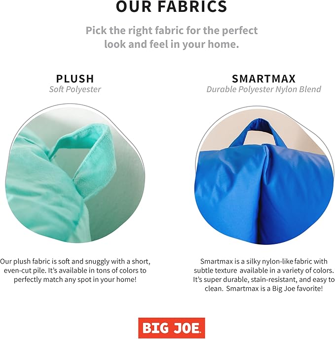 Big Joe Roma Bean Bag Chair, Black Plush, Soft Polyester, 3 feet - LeafyLoom