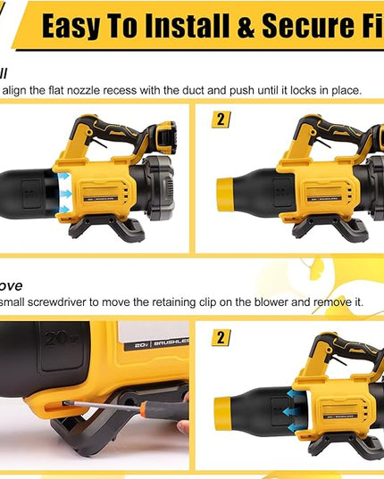 Car Drying Nozzle for DeWalt 20V MAX XR Leaf Blowers(DCBL722B DCBL722P1), Car Dryer Air Blower Nozzle for DeWalt - 8" Short Nozzle (DCE100B DCBL720P1 Not Fit) - LeafyLoom