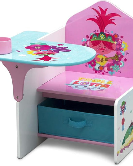 Delta Children Chair Desk with Storage Bin, Trolls World Tour - LeafyLoom