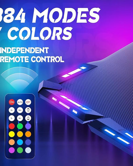 Dowinx Gaming Desk with LED Lights, RGB Gaming Computer Table with Carbon Fibre Surface, LED Home Office Desk with Remote Control, Pc Workstation, 47 Inch, Black - LeafyLoom