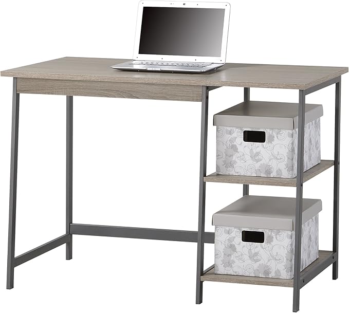 Signature Design by Ashley Soho Modern Home Office Desk & 4-Shelf Bookcase Set, Reclaimed Wood - LeafyLoom