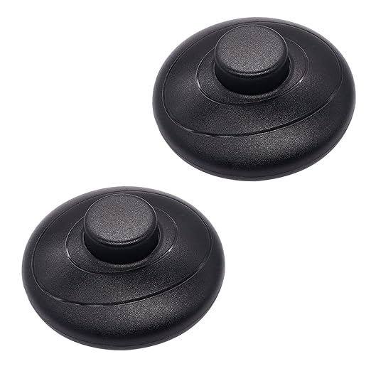 weideer 2Pcs Floor Foot Switch Round Inline Foot Pedal Lamp Switch AC 100-250V Step-on-Button Switch for Floor Lamp LED Light On-Off Control K-071 - LeafyLoom
