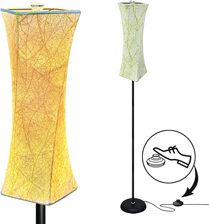WORLD WIN Floor Lamp for Living Room, Tall Floor Lamp Standing Lamps for Bedrooms, Stepless Dimmable Modern Floor Lamp for Office Kids Room - LeafyLoom