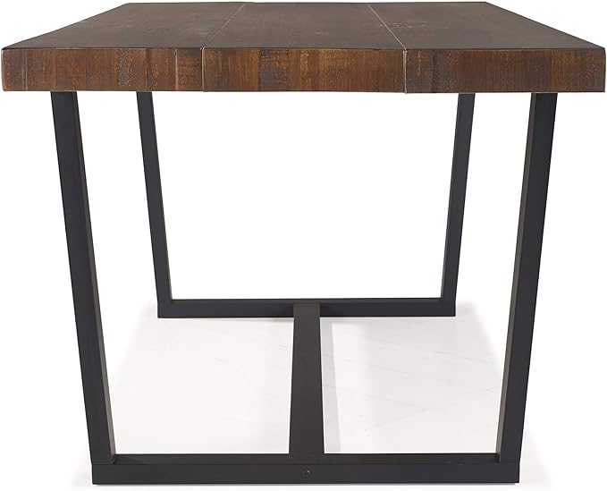 Walker Edison Andre Modern Solid Wood Dining Table, 72 Inch, Mahogany - LeafyLoom