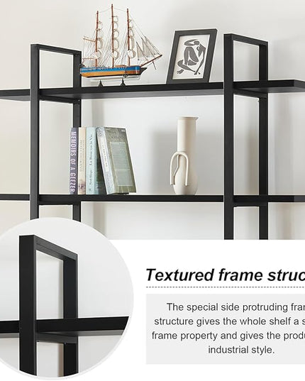 HOMISSUE Bookshelf,5-Tier Bookshelf Industrial Bookcase and Bookshelves,Rustic Storage Rack with Open Shelves for Living Room Bedroom and Kitchen - LeafyLoom
