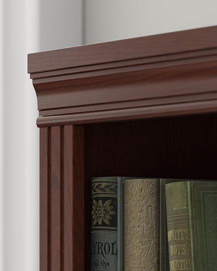 Bush Furniture Saratoga Tall 5 Shelf Bookcase in Harvest Cherry - LeafyLoom