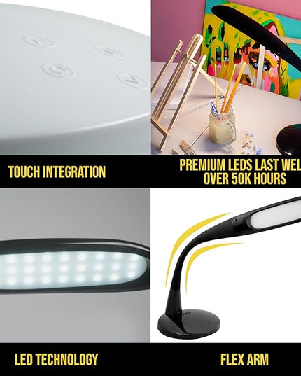 Stella Two Premium 11W LED Desk Task Lamp, Dimmable, Custom Color Temperature, Adjustable, and Remote Controlled Modern Desk Lamp for Living Room, Bedroom, and Office Lighting - LeafyLoom