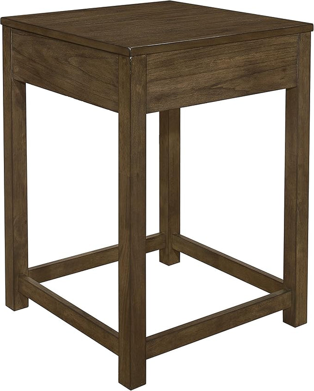 Lexicon Ozias Square Home Office Corner Unit Table, 22" x 22", Brown Gray - LeafyLoom