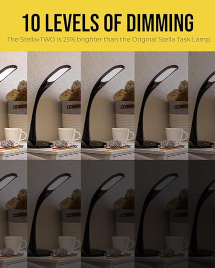 Stella Two Premium 11W LED Desk Task Lamp, Dimmable, Custom Color Temperature, Adjustable, and Remote Controlled Modern Desk Lamp for Living Room, Bedroom, and Office Lighting - LeafyLoom
