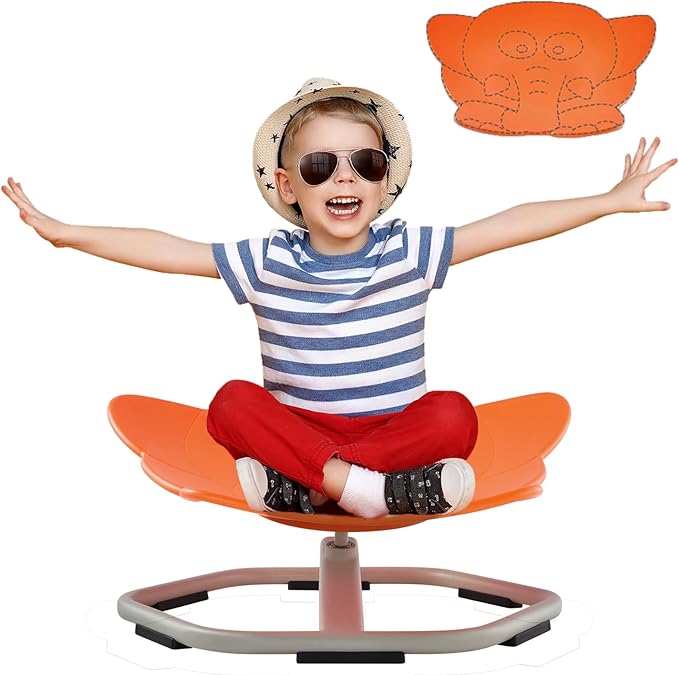 Kids Spinning Chair Sensory Swivel Chair Elephant Sit and Spin Chair Toys Autism ADHD Swivel Chair Spinning Seat for Ages 3-12 Promote Balance Physical Coordination Sensory Room Items - LeafyLoom