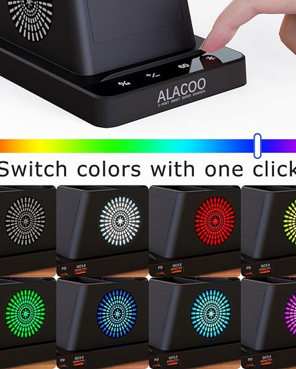LED Desk Lamp for Home Office with USB A+C Charging Port Touch Control Reading Table Lamp Small Desk Lamp with Pen Phone Holder 3 Color Modes 4 Dimmable RGB Auto Timer 60min for Home, Office, Dorm - LeafyLoom