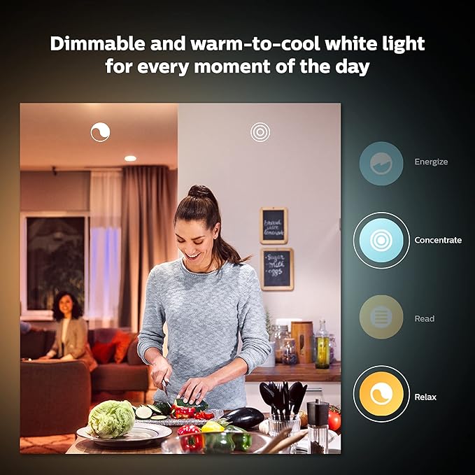 Philips Hue Smart 100W A21 LED Bulb - White and Color Ambiance Color-Changing Light - 1 Pack & Smart 60W A19 LED Bulb - White and Color Ambiance Color-Changing Light - 2 Pack Philips+Hue