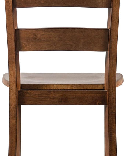 Furniture of America Burnett Wood 5-Piece Dining Room Set, Square Table and 4 Durable Slat Back Chairs with Footrest for Home Kitchen Furniture, Dinettes, Walnut - LeafyLoom