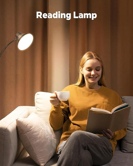 Bright Floor Lamp Dimmable Arc, Modern Floor Lamp for Living Room,Remote & Touch Control,Adjustable Gooseneck,15 W LED Bulb Included - LeafyLoom
