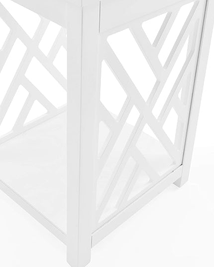 Alaterre Furniture Coventry 36" Coffee Two End Tables with Tray, Set of 3, White - LeafyLoom