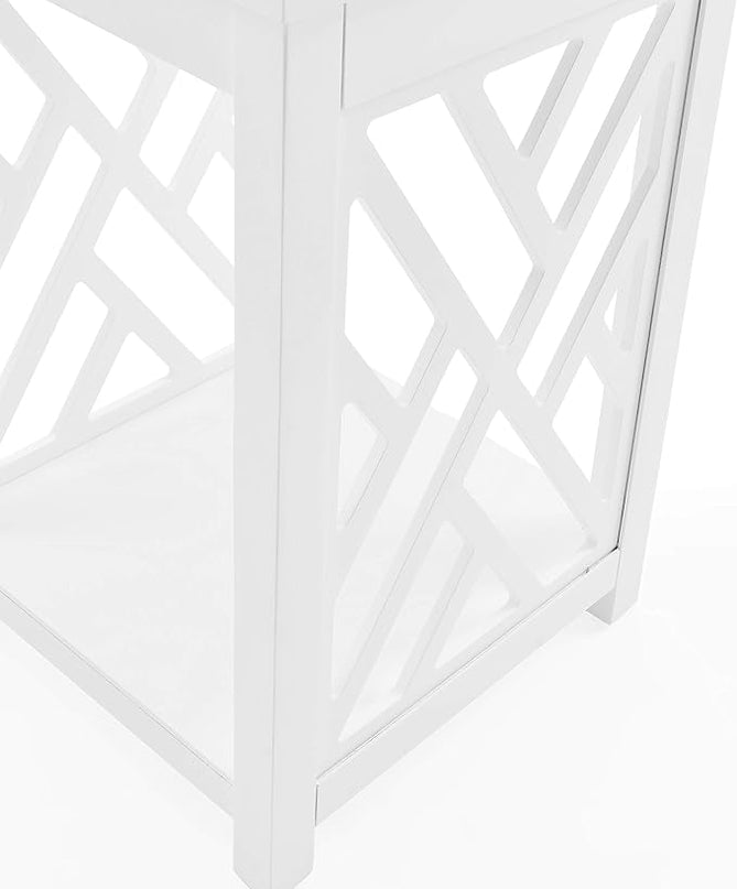 Alaterre Furniture Coventry 36" Coffee Two End Tables with Tray, Set of 3, White - LeafyLoom