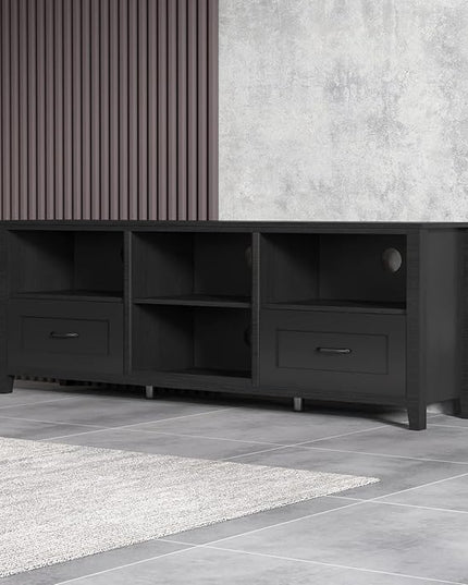 NicBex TV Stand for 60 Inch TV TV Console Table with 2 Drawers and 4 High-Capacity Storage Compartment,Entertainment Center with Storage for Living Room,Bedroom,70.08 Inch,Black - LeafyLoom