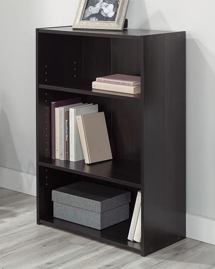 Sauder Beginnings 3 Bookcase/Book shelf, L: 24.57" x W: 11.50" x H: 35.28", Cinnamon Cherry finish - LeafyLoom