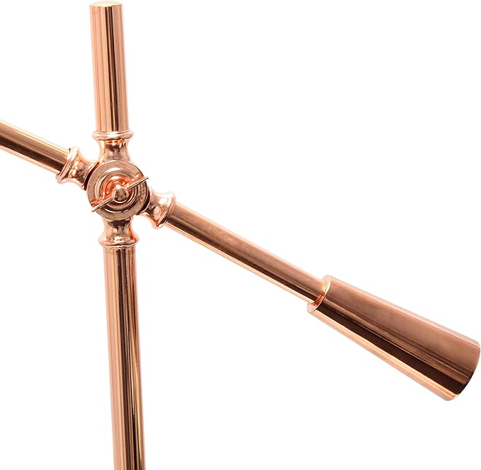 Elegant Designs LF1030-RGD Pivot Arm Glass Shade Floor Lamp, Rose Gold - LeafyLoom