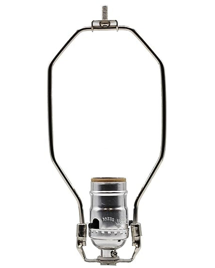 Floor Lamp Making Kit - Repair or Rewire Lamps with All Premium Essential Parts, 10 Inch Harp and Extra Long 12 Foot Cord Included (Silver) - LeafyLoom