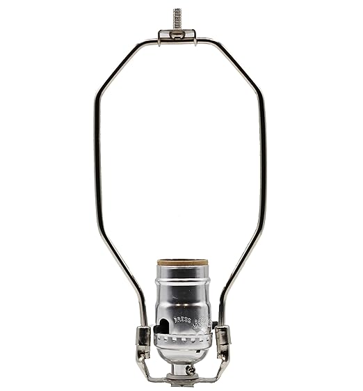 Floor Lamp Making Kit - Repair or Rewire Lamps with All Premium Essential Parts, 10 Inch Harp and Extra Long 12 Foot Cord Included (Silver) - LeafyLoom
