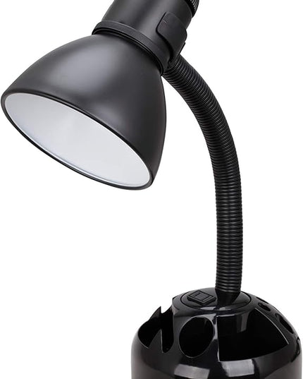 Aspen Creative 40041-1, 1-Light High Organizer Desk Lamp with Metal Lamp Shade and Rotary Switch, Modern Design in Black, 19" High - LeafyLoom