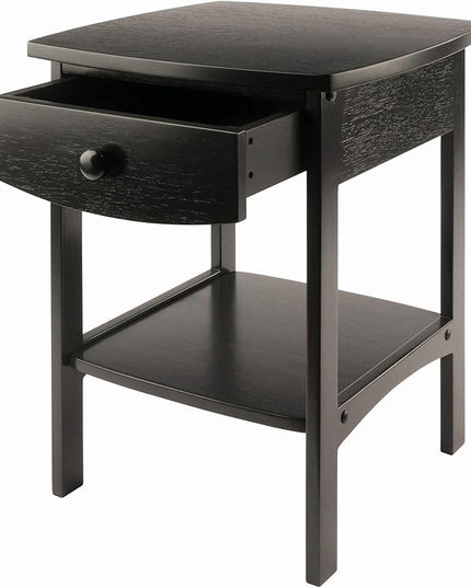 Winsome Basics Solid Wood End Table Nightstand - LeafyLoom