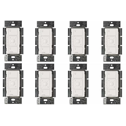 Lutron Caseta Original Smart Dimmer Switch ELV+ (Lutron Hub Required), 250W LED, Single-Pole/3-Way, Neutral Required, PD-5NE-WH 8-PACK, White, 8 Pack Lutron