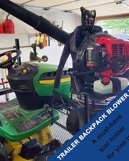 ELITEWILL Trailer Backpack Blower Holder Rack Compatible with Open and Enclosed Lawn Landscape Trailers Trucks - 1 Pack Backpack Blower - LeafyLoom