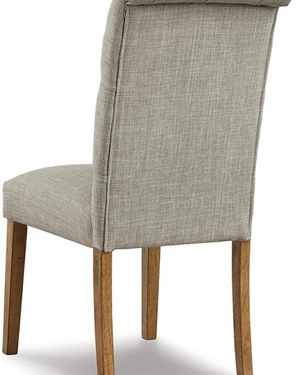 Signature Design by Ashley Harvina French Country Tufted Upholstered Dining Chair, 2 Count, Light Gray - LeafyLoom