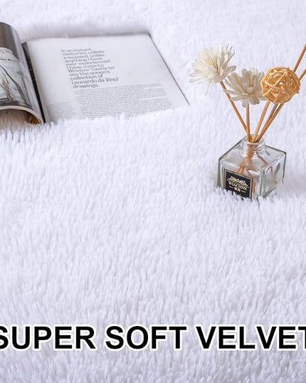 Merelax Soft Shaggy Rug for Kids Bedroom, Oval 2.6'x5.3' White Plush Fluffy Carpets for Living Room, Furry Carpet for Teen Girls Room, Anti-skid Fuzzy Comfy Rug for Nursery Decor Cute Baby Play Mat - LeafyLoom