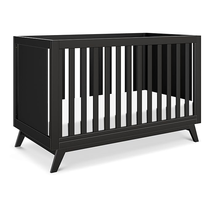 DaVinci Otto 3-in-1 Convertible Crib in Ebony, GREENGUARD Gold Certified - LeafyLoom