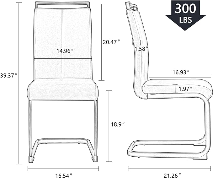 Modern Dining Chairs Set of 2, Side Dining Room Chairs with Golden Legs, Kitchen Chairs with Faux Leather Padded Seat High Back, Chairs for Dining Room,Kitchen, Living Room Black - LeafyLoom
