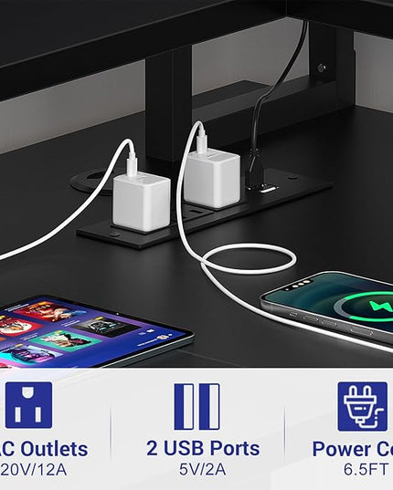 armocity L Shaped Computer Desk with Power Outlets, Small Gaming Desk L Shaped with LED Lights, 40 Inch Corner Desk with Storage Shelves, Work Study Desk for Bedroom, Home Office Small Spaces, Black - LeafyLoom