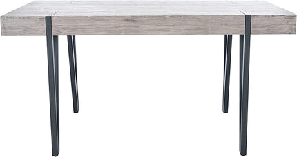 SAFAVIEH Home Collection Alyssa Mid-Century Rustic Industrial Grey Oak/Black Dining Room Table DTB7000C, 0 - LeafyLoom