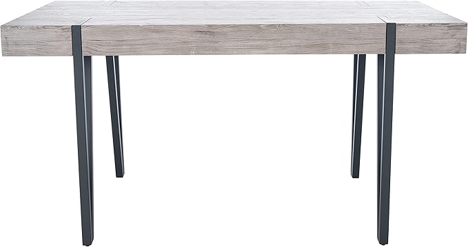 SAFAVIEH Home Collection Alyssa Mid-Century Rustic Industrial Grey Oak/Black Dining Room Table DTB7000C, 0 - LeafyLoom