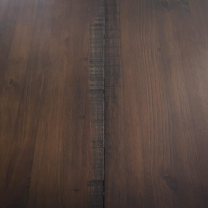 Walker Edison Industrial Farmhouse Wood Entryway Dining Bench Kitchen Table Set Dining Chairs, 60 Inch, Brown - LeafyLoom