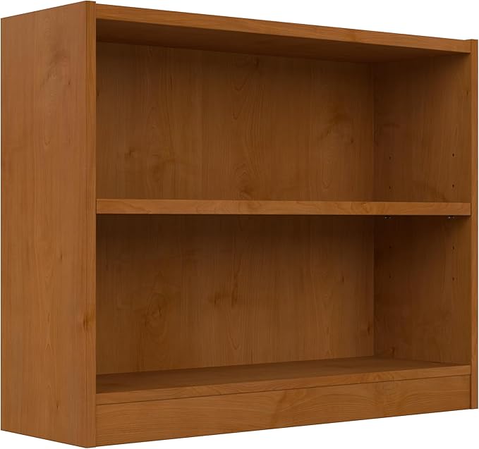 Bush Furniture Universal Small 2 Shelf Bookcase in Natural Cherry - LeafyLoom