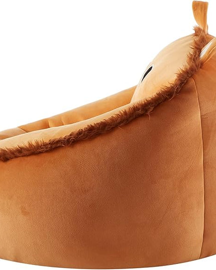 Heritage Kids Micromink Squishy Bean Bag Chair for Kids Ages 3+, Figural Lion - LeafyLoom