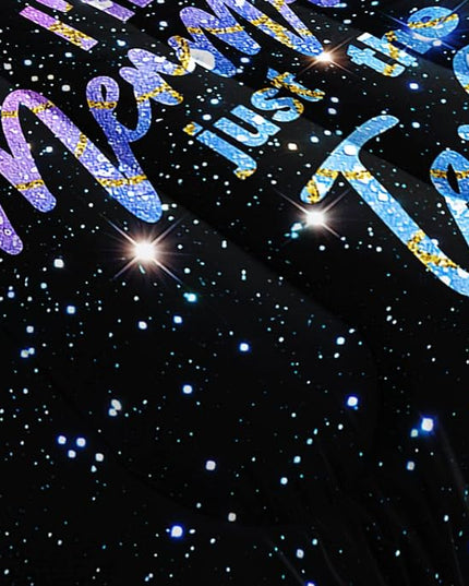 Datura home Bedding Comforter Set Black Starry Sky Mermaid Printed Pattern Quilt with 1 and 2 Pillowcases for Girls Bedroom All Season(Black Twin) Twin 68x86inches - LeafyLoom