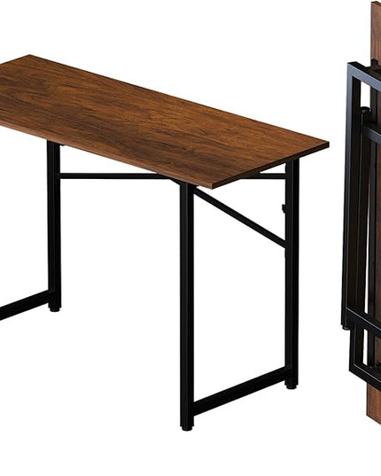 47 inch Folding Desk No Assembly Required, Writing Gaming Computer Camping Table, Home Office Desk, Mahogany - LeafyLoom