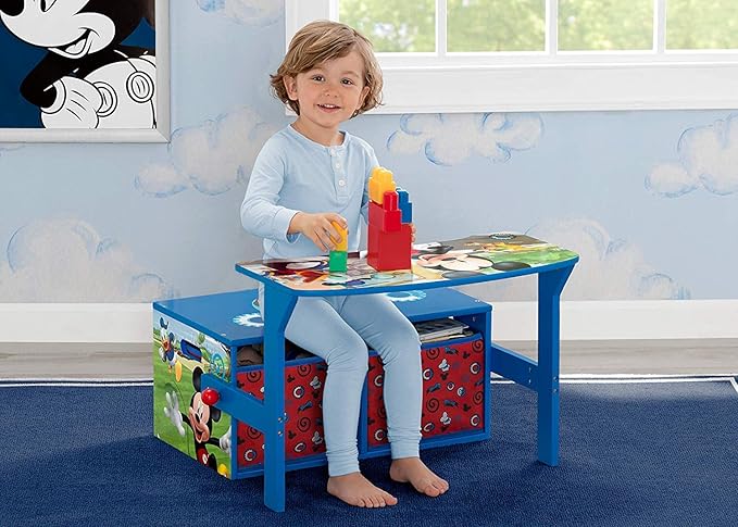 Delta Children Kids Convertible Activity Bench - Greenguard Gold Certified, Disney Mickey Mouse - LeafyLoom