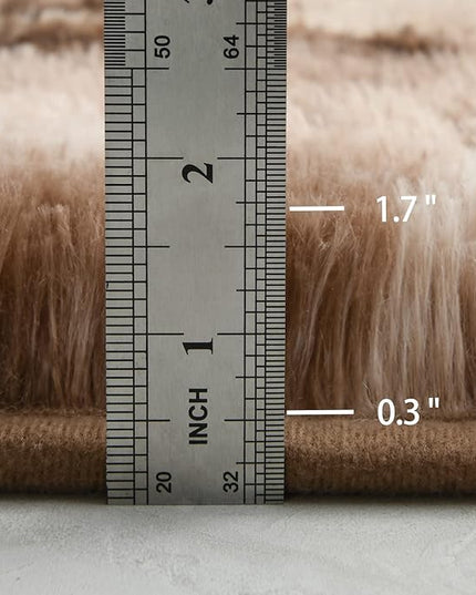 4x6 Large Area Rugs for Living Room, Super Soft Fluffy Modern Bedroom Rug, Tie-Dyed Brown Indoor Shag Fuzzy Carpets for Girls Kids Nursery Room Home Decor - LeafyLoom