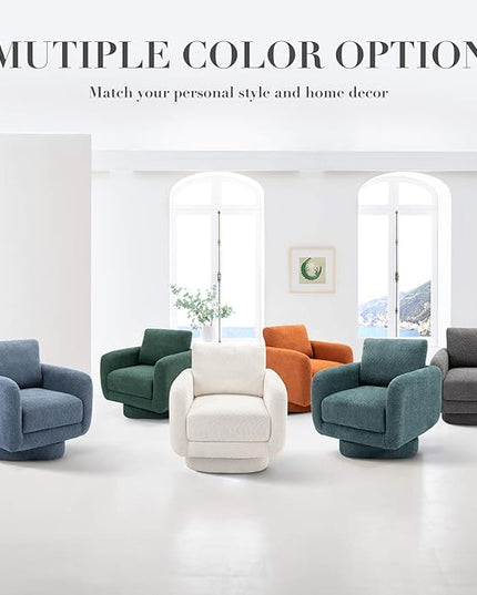 COLAMY Swivel Accent Chairs Set of 2, 32Inches Wide Upholstered Armchair with Plush Back Pillow for Living Room, Modern Sofa Corner Chair for Nursery/Living Room/Bedroom-Teal - LeafyLoom