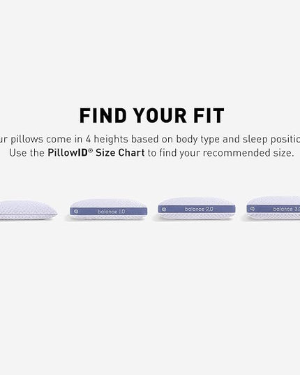 Bedgear Balance Performance Pillow - Size 2.0 - Moisture Wicking Bed Pillow - All Sleep Positions - Medium Firmness Sleeping Pillow - Hypoallergenic, Washable Removable Cover - 20" W x 26" L x 5.75" H - LeafyLoom